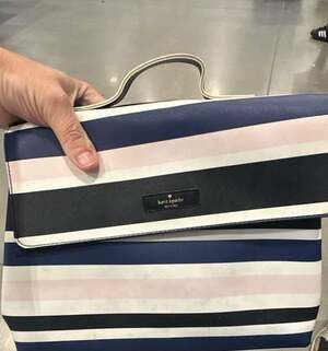Kate Spade Multicolor Striped Trifold Cosmetic Bag Clutch